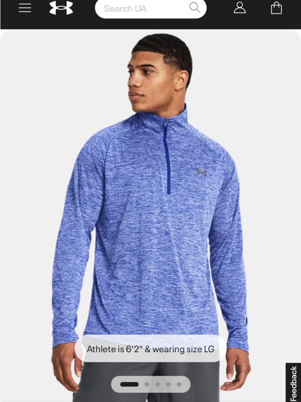 Under Armour Blue Heather 1/4 Zip Lightweight Pullover